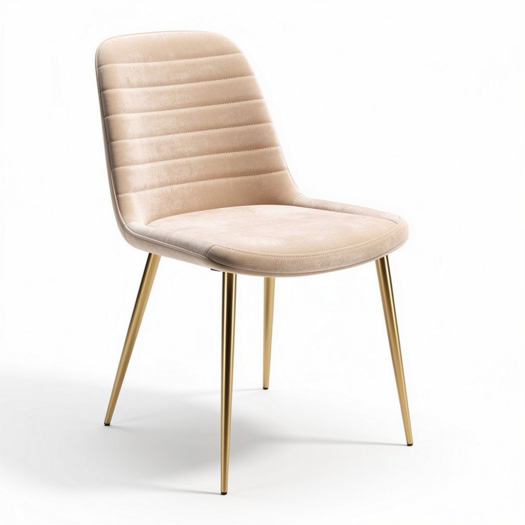 Velvet upholstered dining chair with gold metal legs 45 x 50 x 90cm