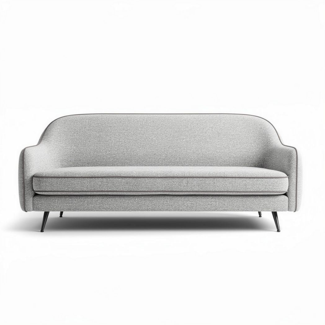 Fabric sofa for living room with sleek design in gray 200 x 90 x 75cm
