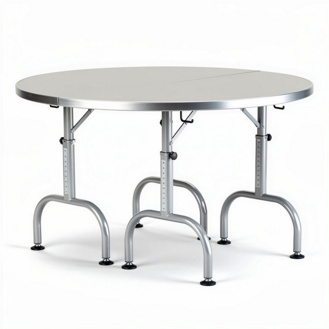 Foldable round aluminum table for outdoor events 100 x 100 x 75cm