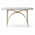 Marble top console table with gold metal legs and curved design 150 x 75 x 75cm